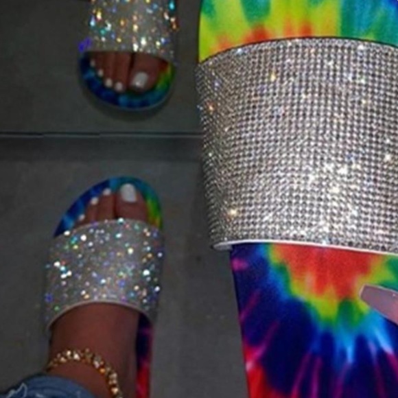 Women’s Summer Multicolor Rhinestone Slide Sandals - Picture 7 of 7